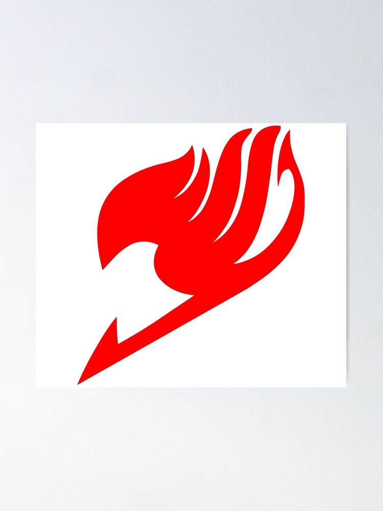 Fairy Tail Logo Red Poster By Astlogo Redbubble