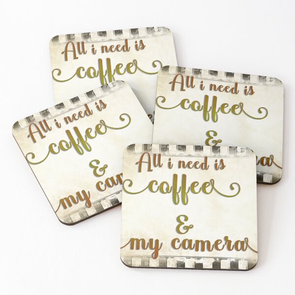 Item preview, All I Need Is Coffee & My Camera - Photography quote w/35mm film drawing designed and sold by DouglasB.