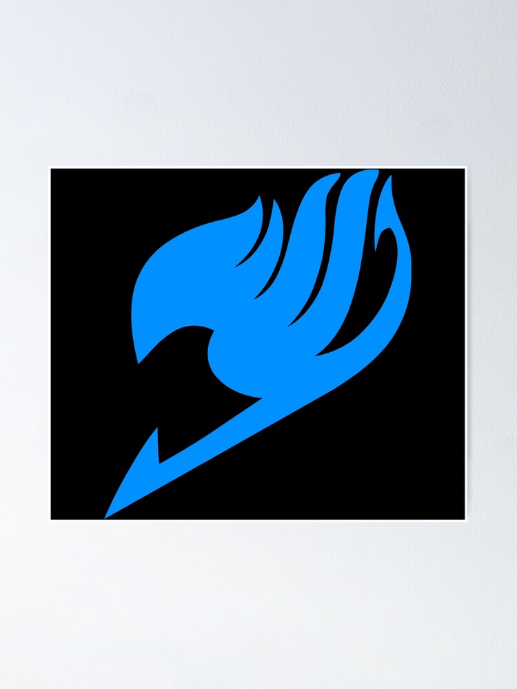 Fairy Tail Logo Blue Poster By Astlogo Redbubble