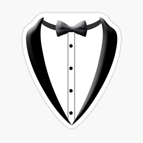 Tuxedo Suit Stickers Redbubble - dapper suit black tie transparant roblox