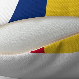 Aperçu 2 sur 3. Coussin avec l'œuvre Drapeau de Roumanie créée et vendue par Shorlick.