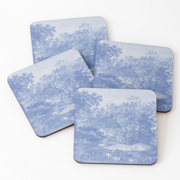 Item preview, Vintage Blue Toile Idyllic French Country Scene designed and sold by AntiqueImages.