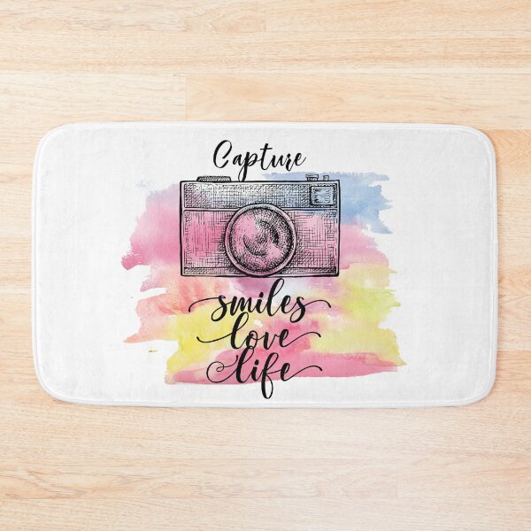 Item preview, Capture Smiles Love Life - Photography quote with a camera drawing designed and sold by DouglasB.