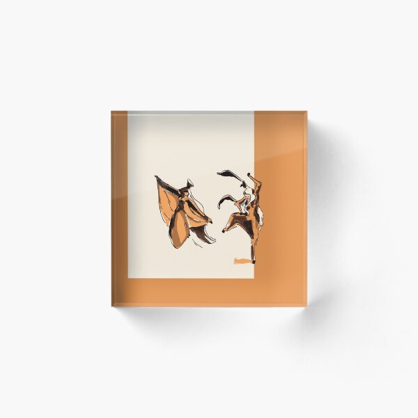 Organic World - Dance of The Banana Princess & Prince (Orange) Acrylic Block