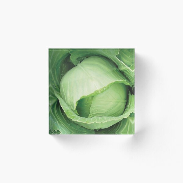 Green cabbage Acrylic Block