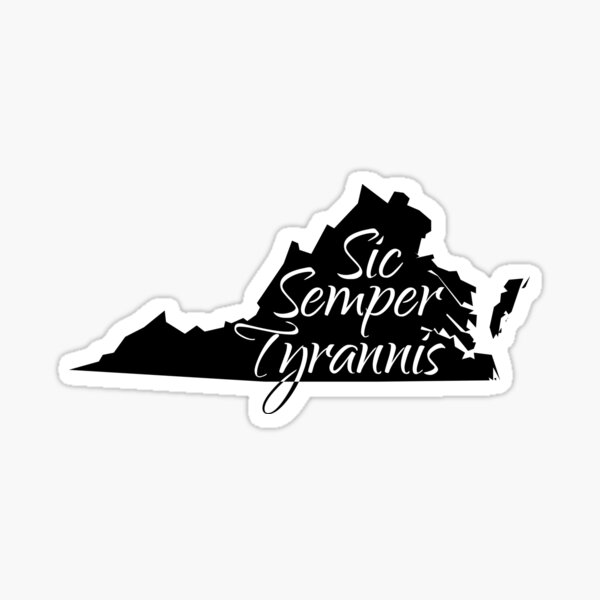 Vista previa del artículo con la obra «Sic Semper Tyrannis "Así siempre a los tiranos" no hay tiranos a mano letras y estado», diseñado y vendido por Fashionmonger.