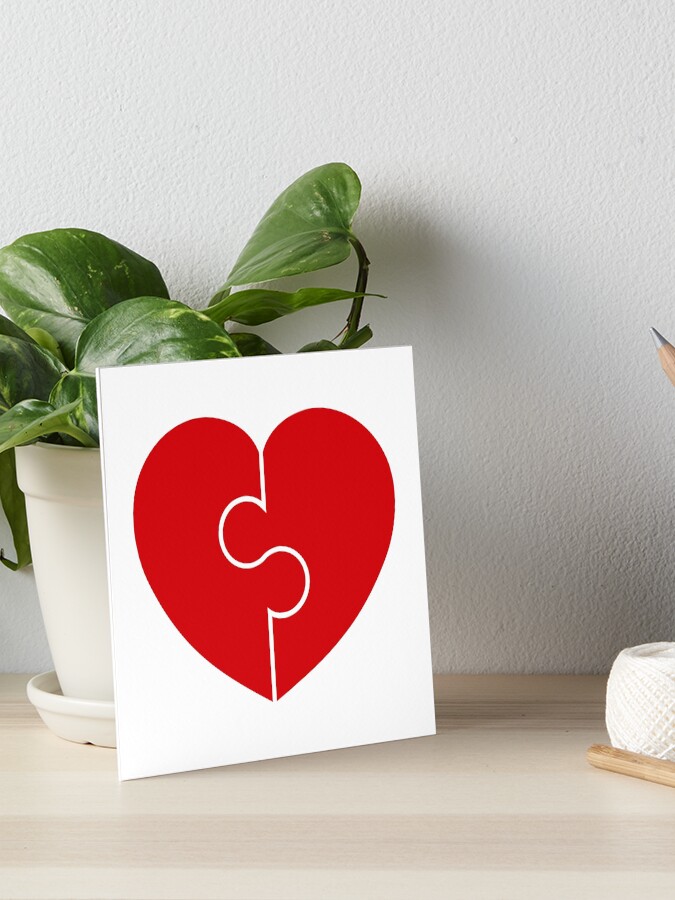 Herz Puzzle Symbol Symbol Rotes Herz Vektor Illustration Galeriedruck Von Chakibalami Redbubble