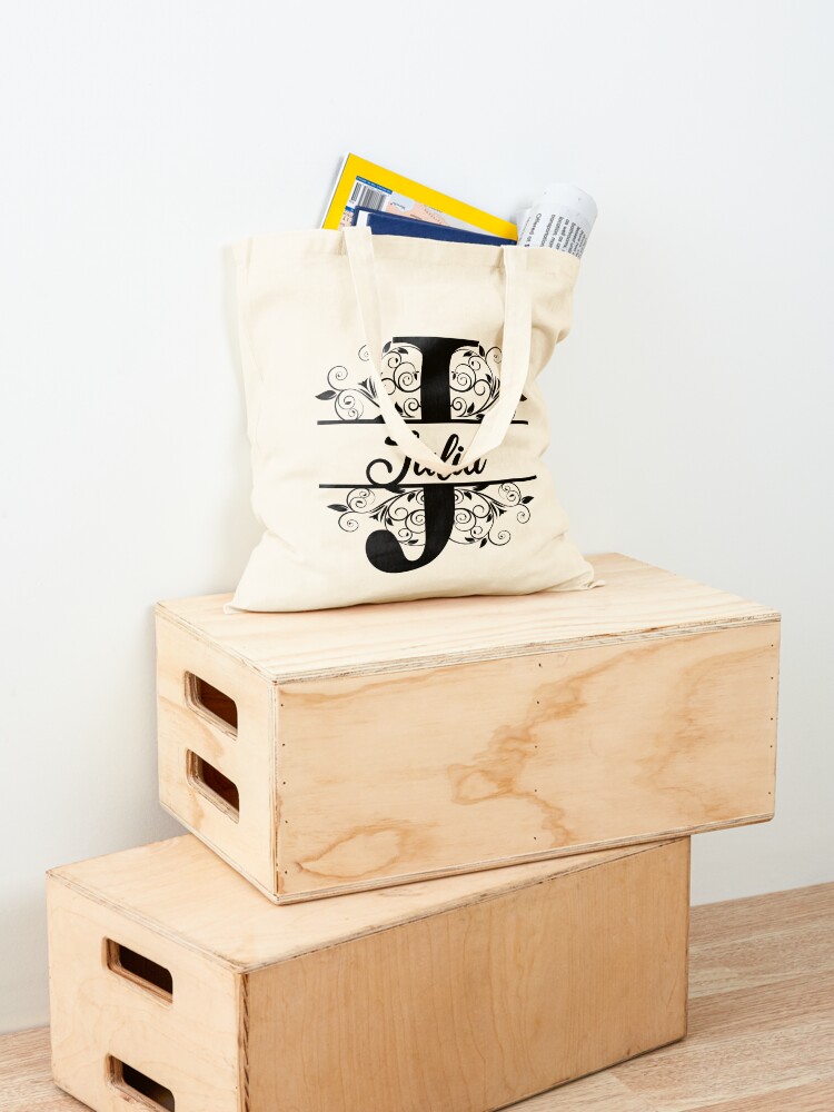 Personalized Name Monogram J - Juliette - Letter J Tote Bag for