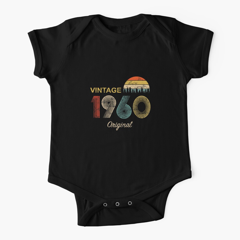 Vintage 1960 60 Years Old 60th Birthday Gift Ideas Him Her Baby One Piece By Samdesigner Redbubble