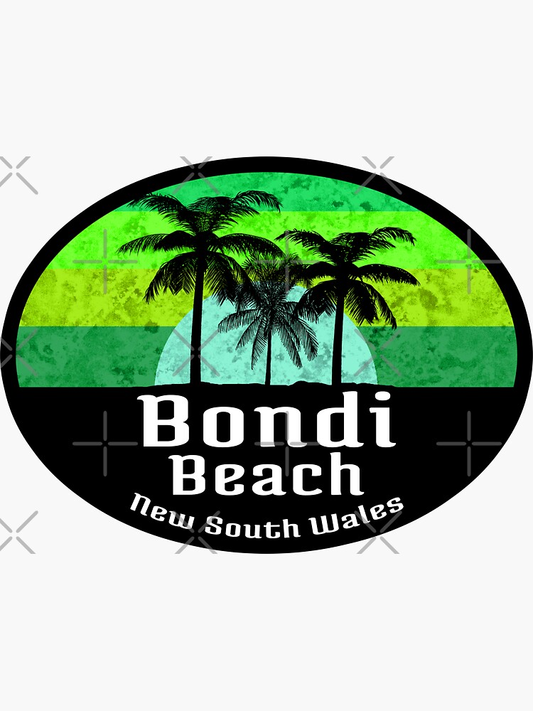 Thumbnail 3 of 3, Sticker, BONDI BEACH AUSTRALIA NEW SOUTH WALES SYDNEY OCEAN VACATION designed and sold by MyHandmadeSigns.
