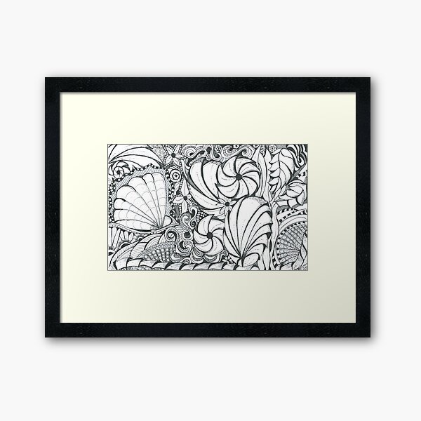 Doodle Art Seashells Framed Art Print