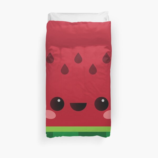 Wally the Kawaii Watermelon. So cute! Duvet Cover
