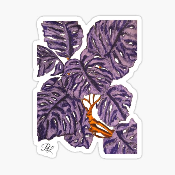 Monstera Purple Plant Sticker