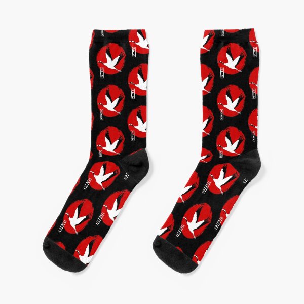 Japanischer Kran Socken Redbubble