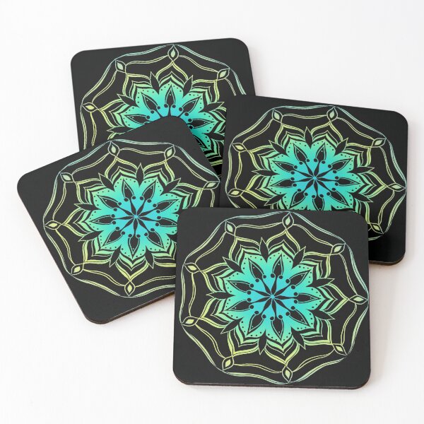 Item preview, Pastel Blue and Yellow Flower Mandala Design designed and sold by ChangingLight.