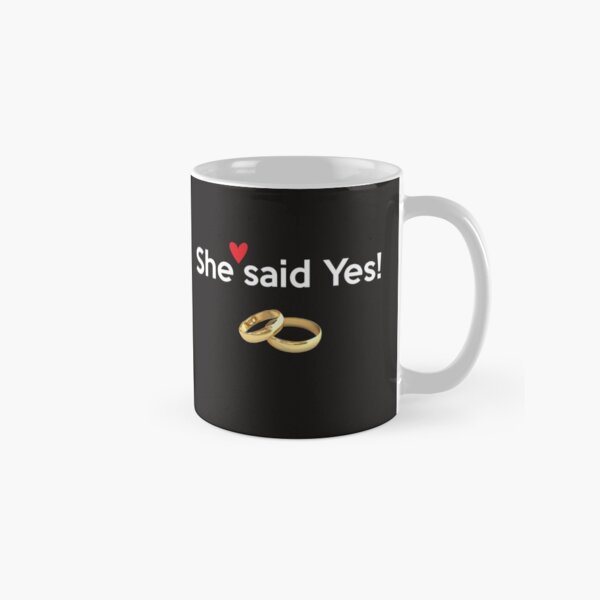 Item preview, She said Yes Travel mug for him designed and sold by Nadia Aftat.