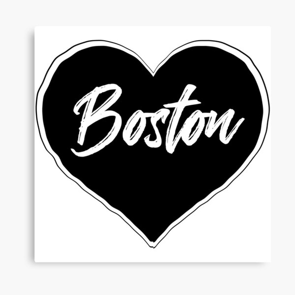 Boston - Black Heart Edition Canvas Print