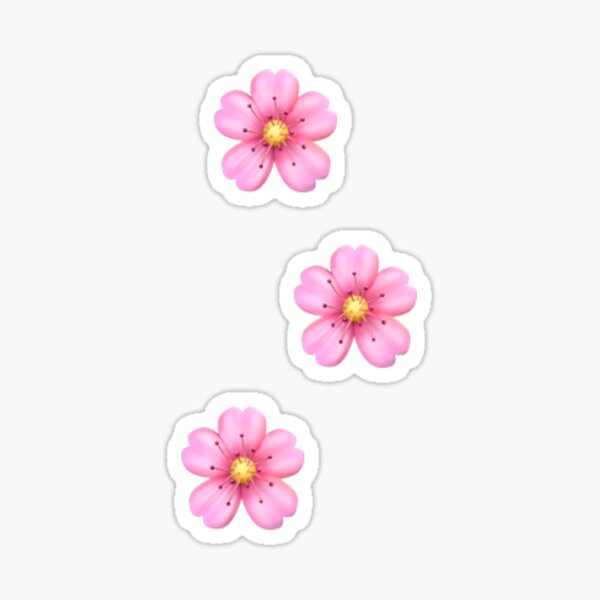 Pink Flower Emoji Stickers Redbubble - flowers emoji png plants emojis roblox vector flower