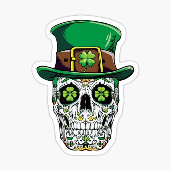 Leprechaun Skull Stickers | Redbubble