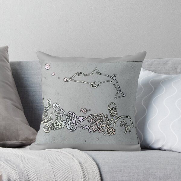 Under the Grey Sea Throw Pillow