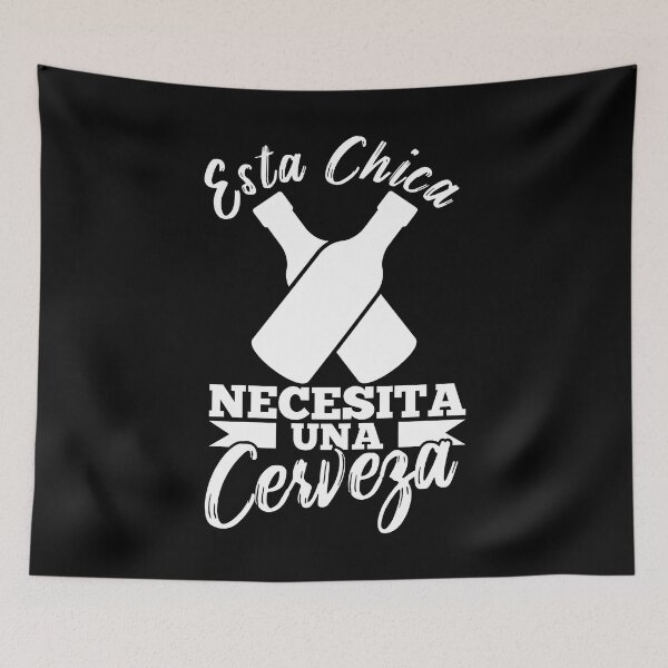 Item preview, Chica Cerveza diciendo cerveza española Celebre el diseño mexicano español designed and sold by CreatedByHeidi.