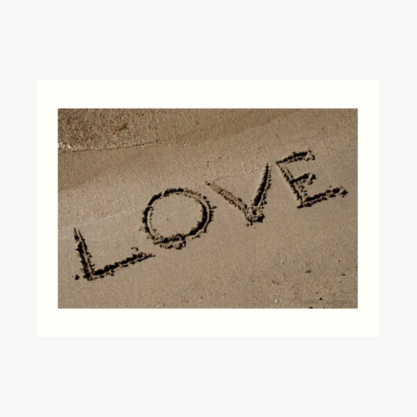 Love Written on the Sand Art Print