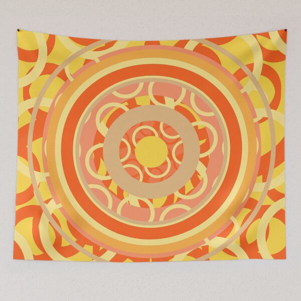 Item preview, Yellow moving geometry mandala designed and sold by Glojag.