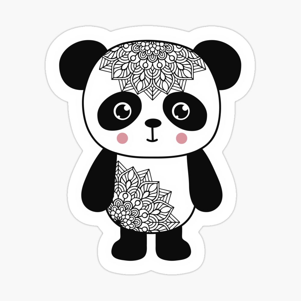 Carte De Vœux Petit Panda Avec Mandala Par Berelyn Redbubble
