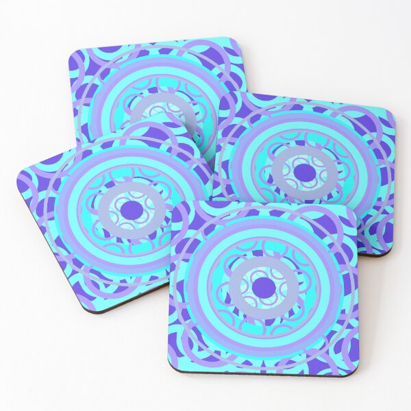 Item preview, Blue moving geometry mandala designed and sold by Glojag.