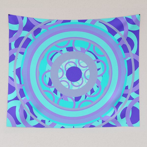 Item preview, Blue moving geometry mandala designed and sold by Glojag.