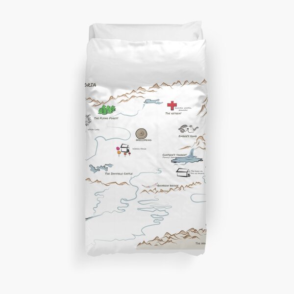 Fillory Map (with Hand Writing Quest) Duvet Cover