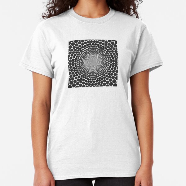 Optical Illusion Radial Gradient Slate on White NOIR 2 Classic T-Shirt
