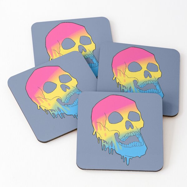 Item preview, LGBT Pride Melting Skull - Pan Flag designed and sold by spitscribble.