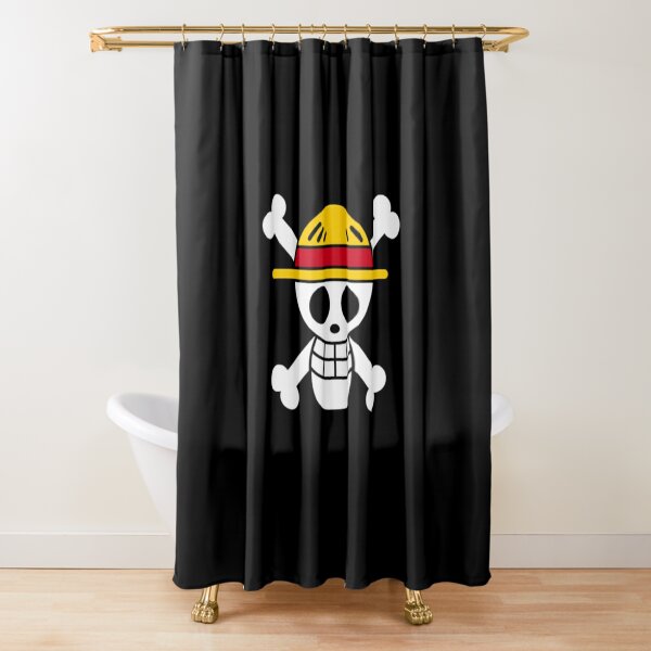 One piece-Straw-hat Logo Shower Curtain