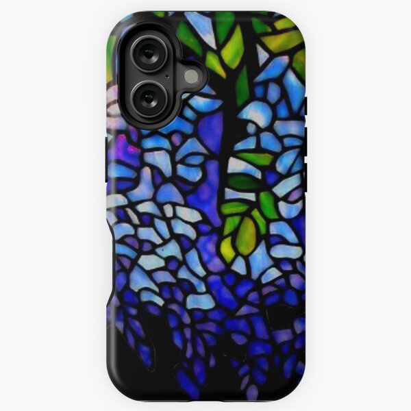 Item preview, Vintage boho periwinkle wisteria Stained glass design  - Romantic  style purple wisteria Illustration  designed and sold by hollycooper.