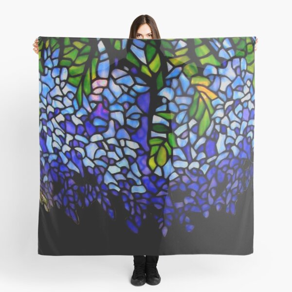 Item preview, Vintage boho periwinkle wisteria Stained glass design  - Romantic  style purple wisteria Illustration  designed and sold by hollycooper.