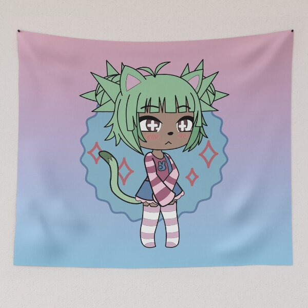 Item preview, Gacha Series - Cute Gacha girl Pika with green hair and tail designed and sold by uwu-kitty.