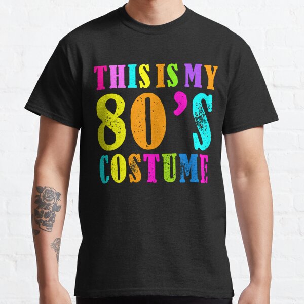 I Love The 80's T Shirt Adults Neon Disco Fancy Dress Accessory Aerobics  Outfit