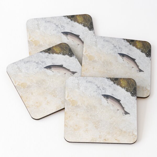 Item preview, large fish leaping on waterfall designed and sold by chanonry.