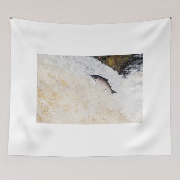 Item preview, large fish leaping on waterfall designed and sold by chanonry.