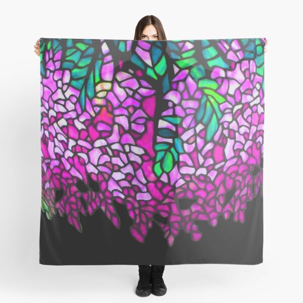 Item preview, Vintage romantic boho pink wisteria stain glass illustration  - Romantic Tiffany style pink wisteria design  designed and sold by hollycooper.