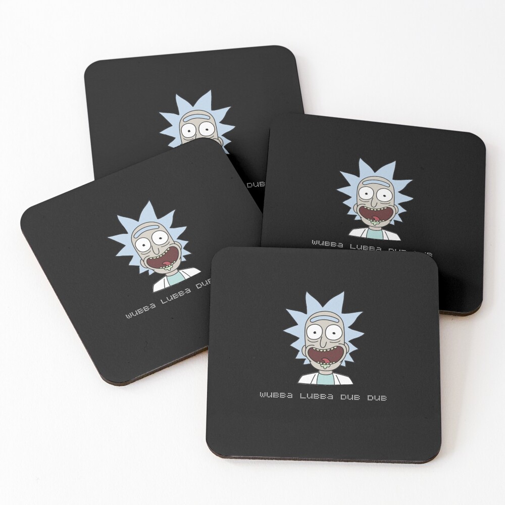 Wubba Lubba Dub Dub Rick Sanchez ; Rick and Morty. Coasters (Set of 4)