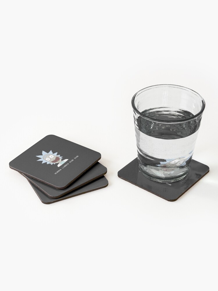 Alternate view of Wubba Lubba Dub Dub Rick Sanchez ; Rick and Morty. Coasters (Set of 4)