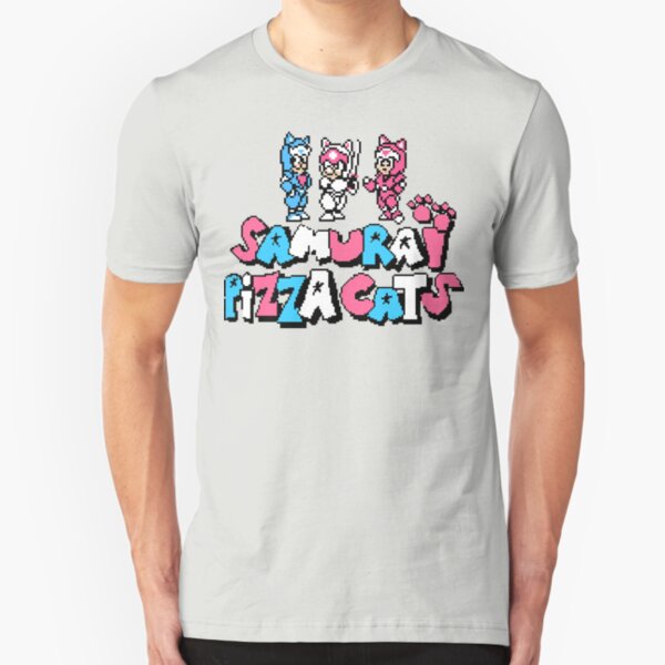Pizza Cats 8bit Slim Fit T-Shirt