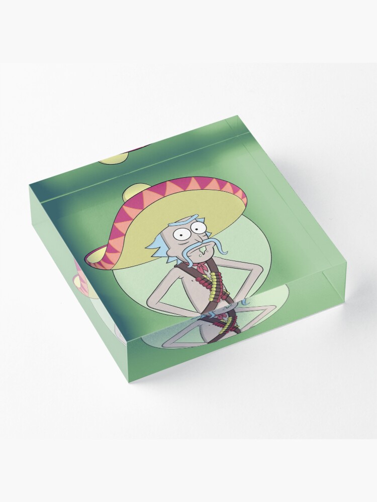 Alternate view of Mexican Rick Sanchez - Rick and Morty Acrylic Block