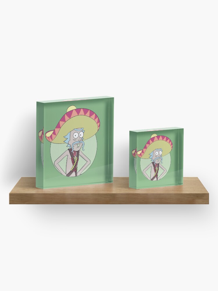 Alternate view of Mexican Rick Sanchez - Rick and Morty Acrylic Block