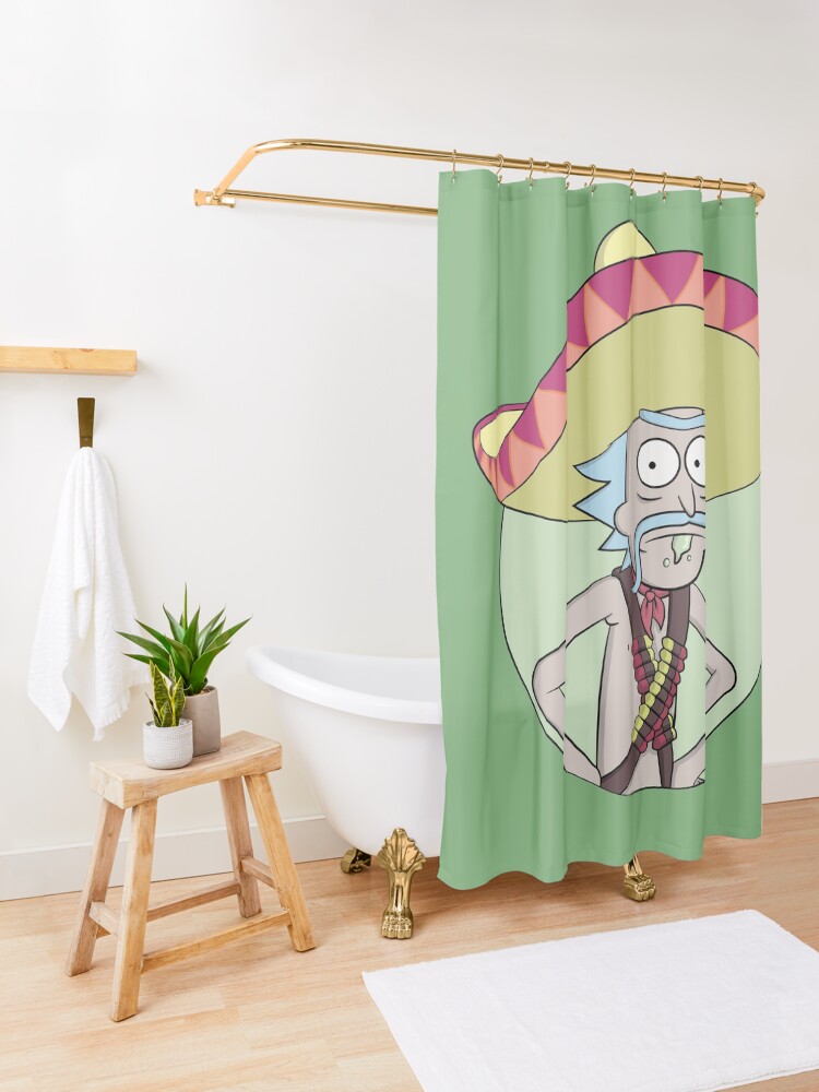 Alternate view of Mexican Rick Sanchez - Rick and Morty Shower Curtain