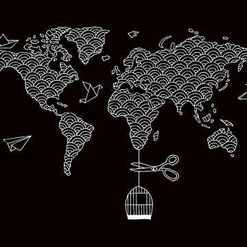 Artwork thumbnail, World Map (White Print) by Mathildashop