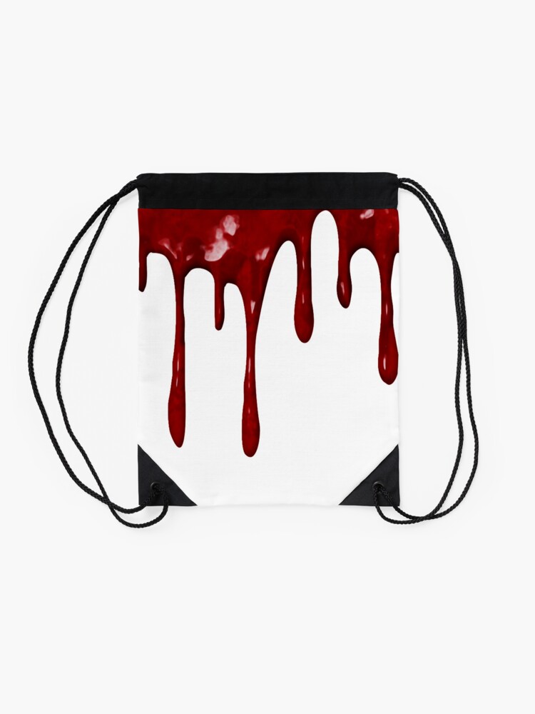 Realistic Dripping Blood Drawstring Bag By Audruselka Redbubble