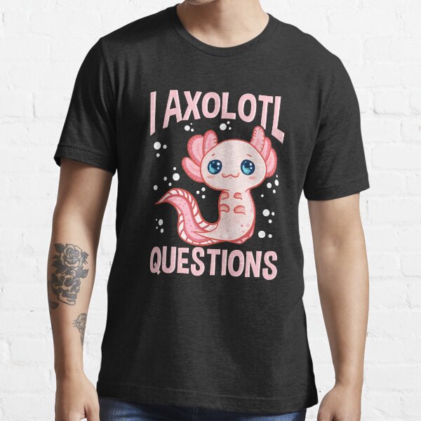 Vista previa del artículo con la obra «Preguntas lindas y divertidas sobre axolotl Juego de palabras sobre pez caminante», diseñado y vendido por perfectpresents.